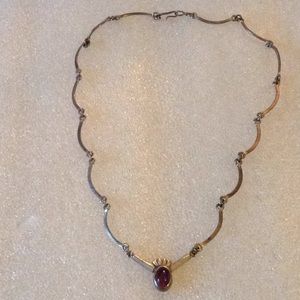 Antique 925 amethyst necklace